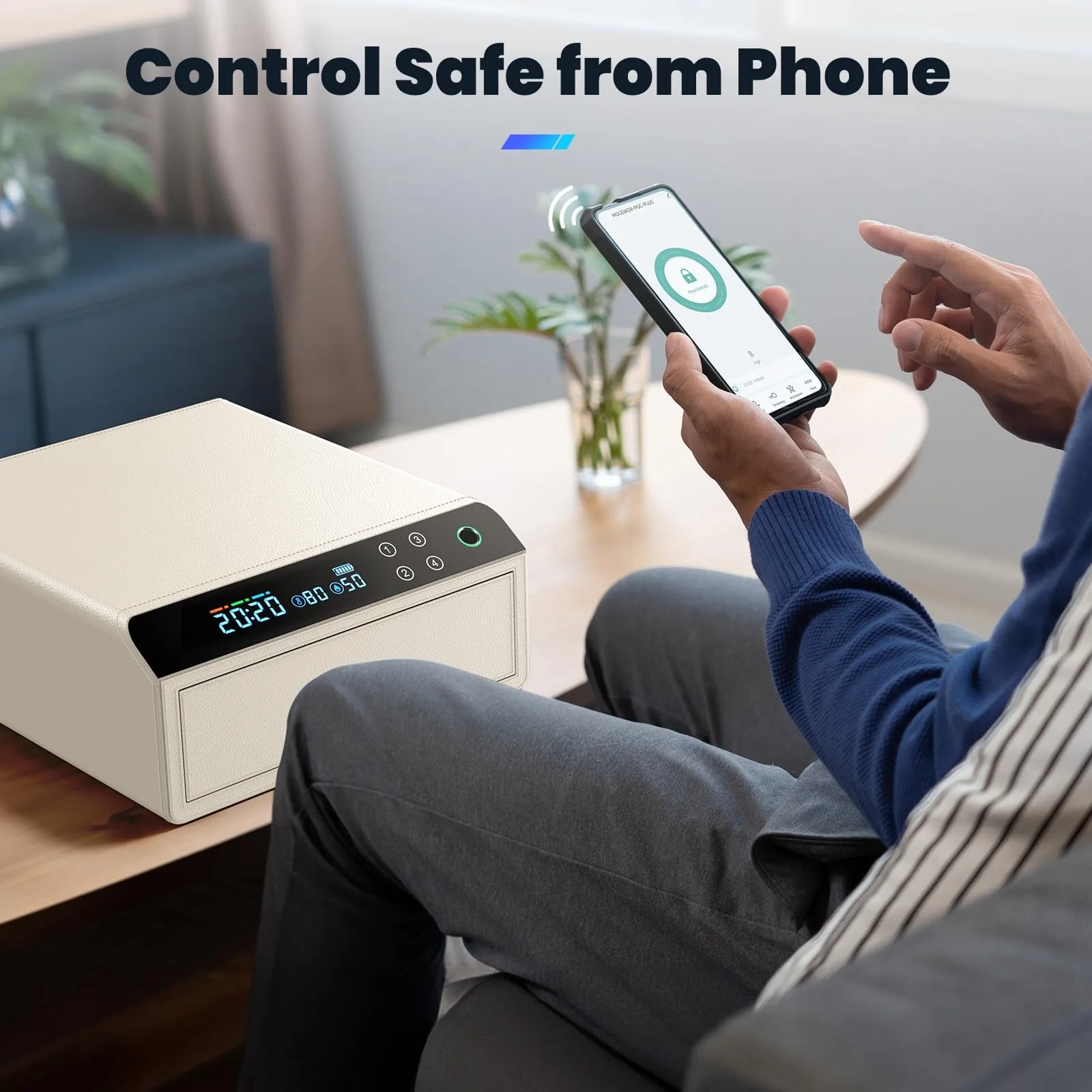 CEQSAFE Europe Market High-end Password Locker Leather Bluetooth Drawer Safe Jewelry Watch Winder Safe Box factory