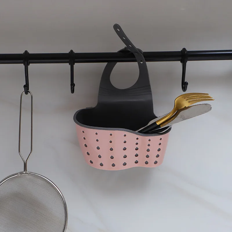 Drain basket Kitchen double -layer draining basket storage basket hanging bag sink Strainer