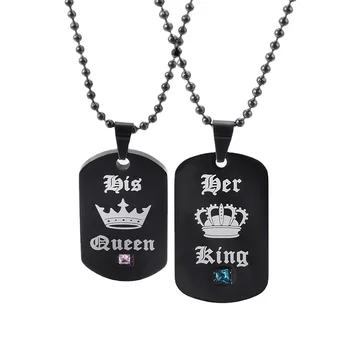 New foreign and queen personalized cheap zirconia stainless steel necklace trendy pendant jewelry