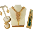 Gold Plated Wedding Jewellery Set For Women/necklace/ring/earrings/bracelet