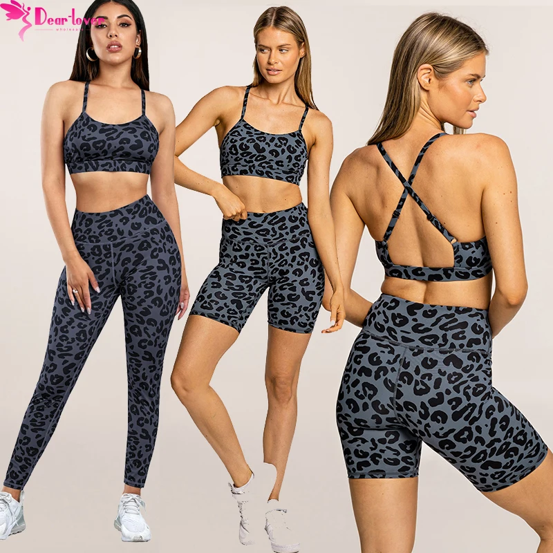 Dear-Lover Custom Logo Wholesale Women Fitness Gym Clothing Wrap Crop Top And Leggings Set Sportswear