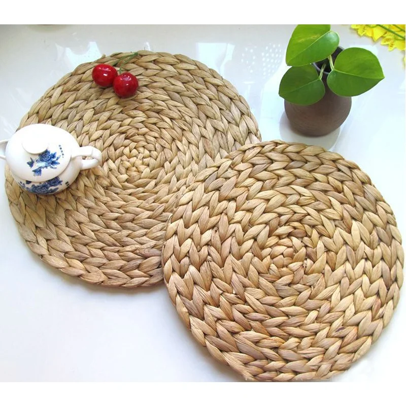 Wholesale Placemats Handmade Straw Woven Placemats Round Pads Place Mats Dining Table Placemat