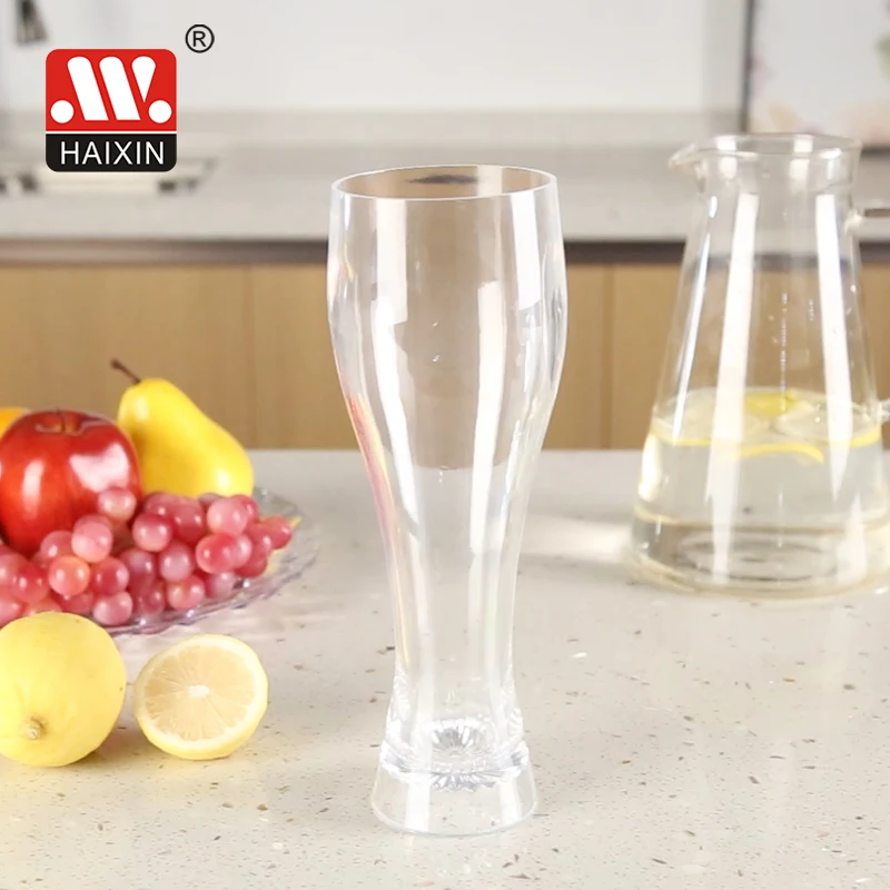 Haixing Plastic Beer Glass OEM Transparent PS Materials Juice Beer Cup