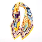 Square Scarf High Quality Large Square Screen Printing Satin Scarves Silk Scarf Custom