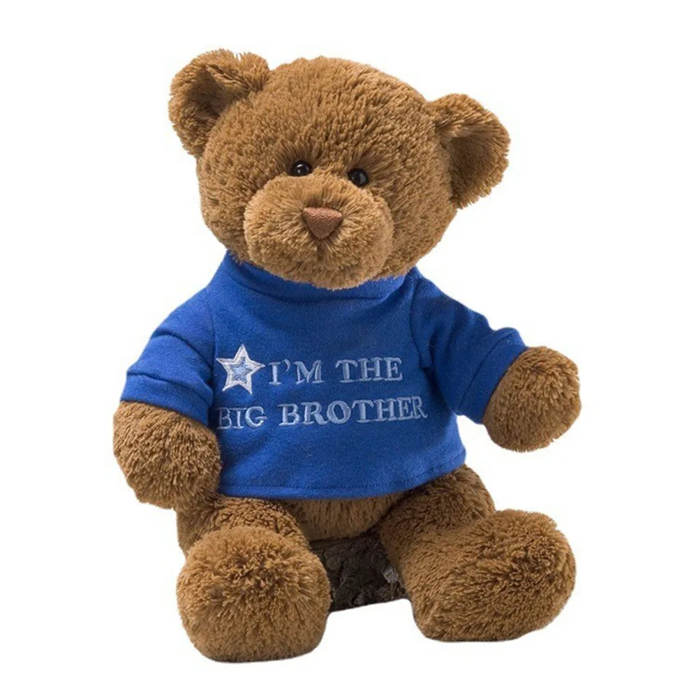 Factory Custom Animal Brown Bear Soft Plush Toy With T-shirt Stuffed Teddy Bear Design Promotional Gift