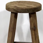 Bar Stool Wooden Luckywind Farmhouse Recycle Antique Vintage Reclaimed Wooden Retro Bar Stool