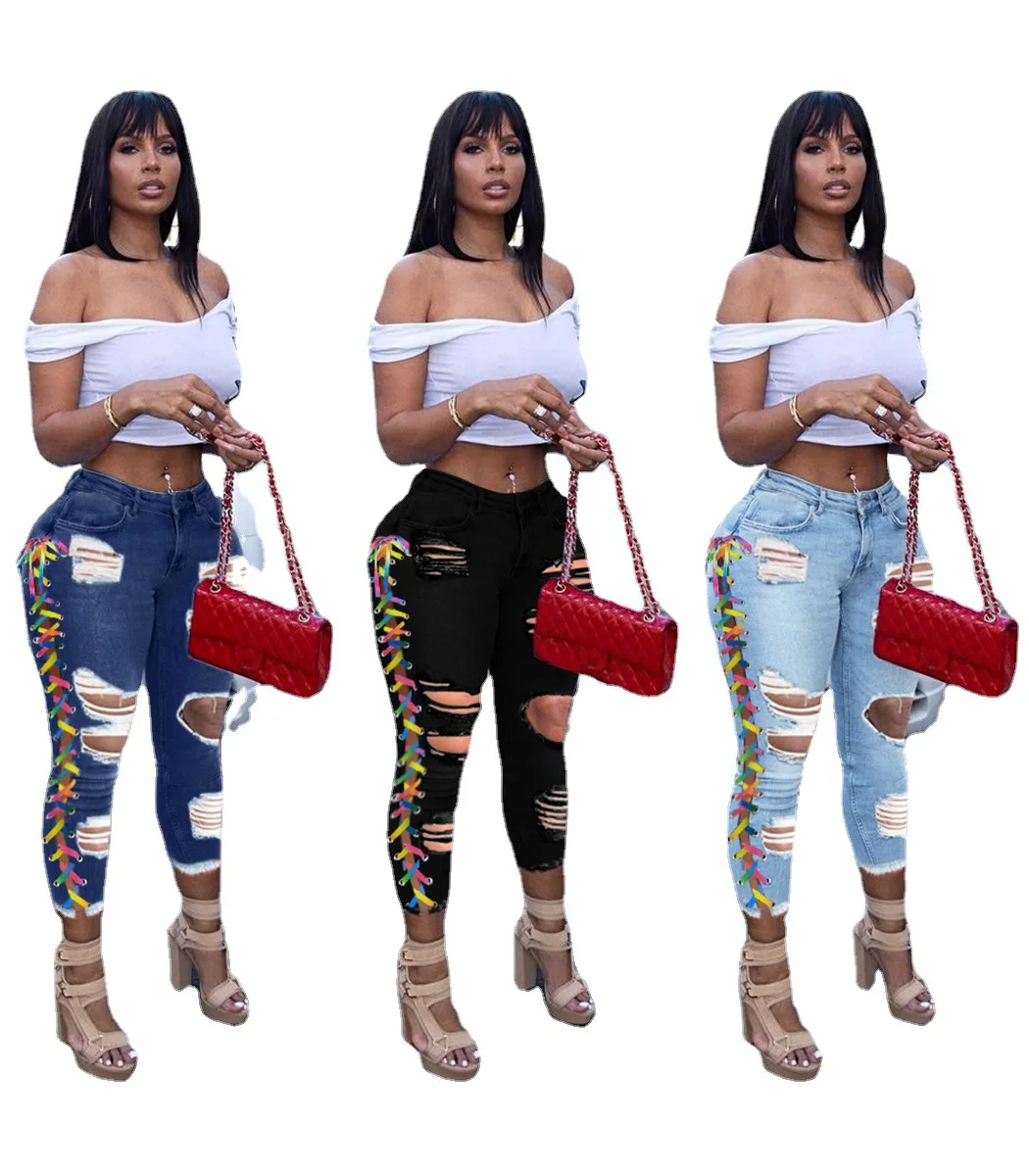 Cs042 New Design Damage Jeans Famous 