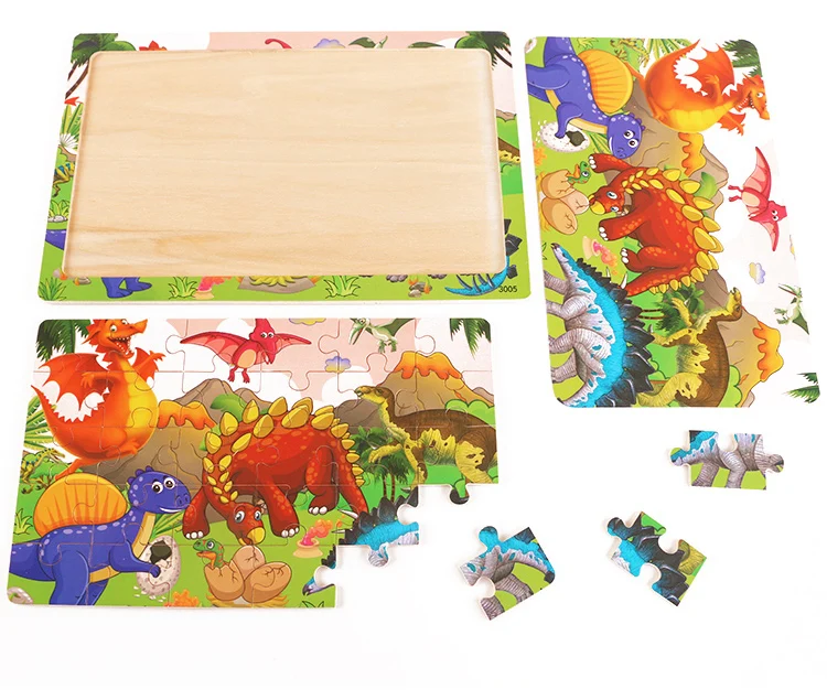 30 Buah Puzzle Jigsaw Kayu Hewan Inisiasi Pendidikan Dini Mainan Puzzle Jigsaw Anak Bayi untuk Detail Hadiah Anak Laki-laki dan Perempuan