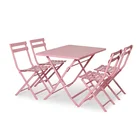 4 Seats Table 4 Seats Folding Iron Table Chair Set Outdoor Foldable Metal Table