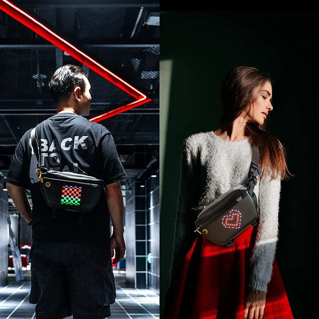 Bolso bandolera con pantalla LED Bolso bandolera LED unisex Bolsos bandolera de moda