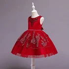 Kids Kids Party Dresses Custom High Quality Flower Princess Pink Bow Party Dress For 7-9 Years Old Girl Kids