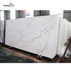 Quartz Popular Chinese Polishing White Calacatta Artificial Quartz Stone Quartz Big Slab For Table Top