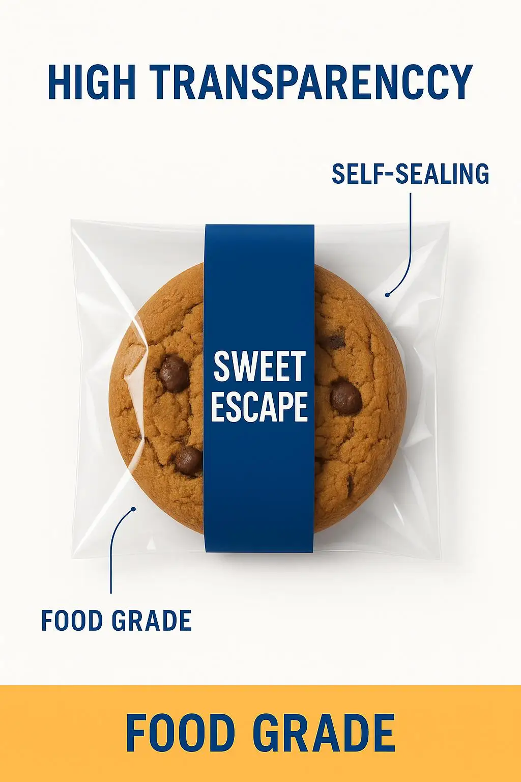 Custom Size Crystal Clear OPP Self-Adhesive Bag for Cookies, Pastry, and Snack Packaging - detail 5