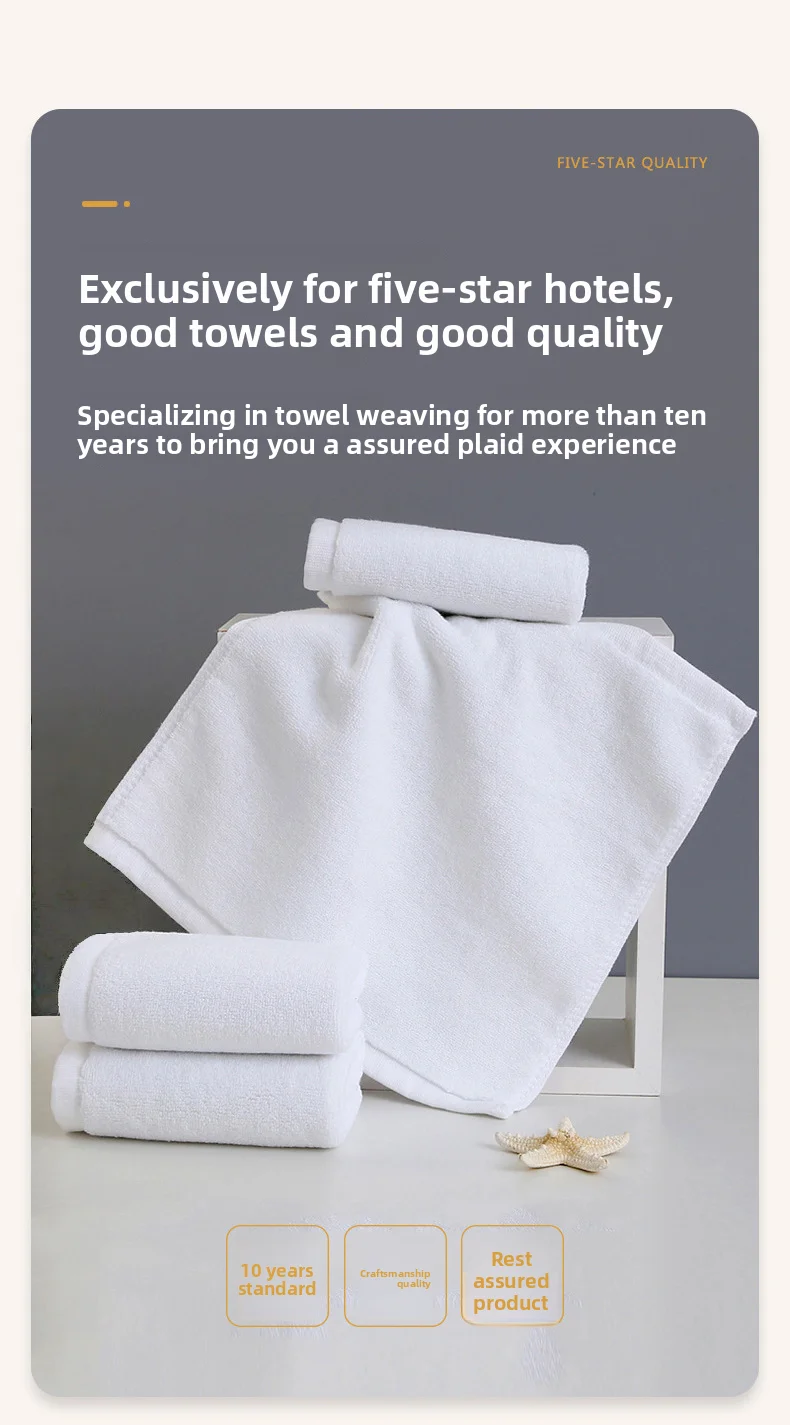5 Star Luxury Hotel Towels White Custom Logo Bathroom Linen 32S Flat Weave Sustainable 100% Cotton Towel Set factory