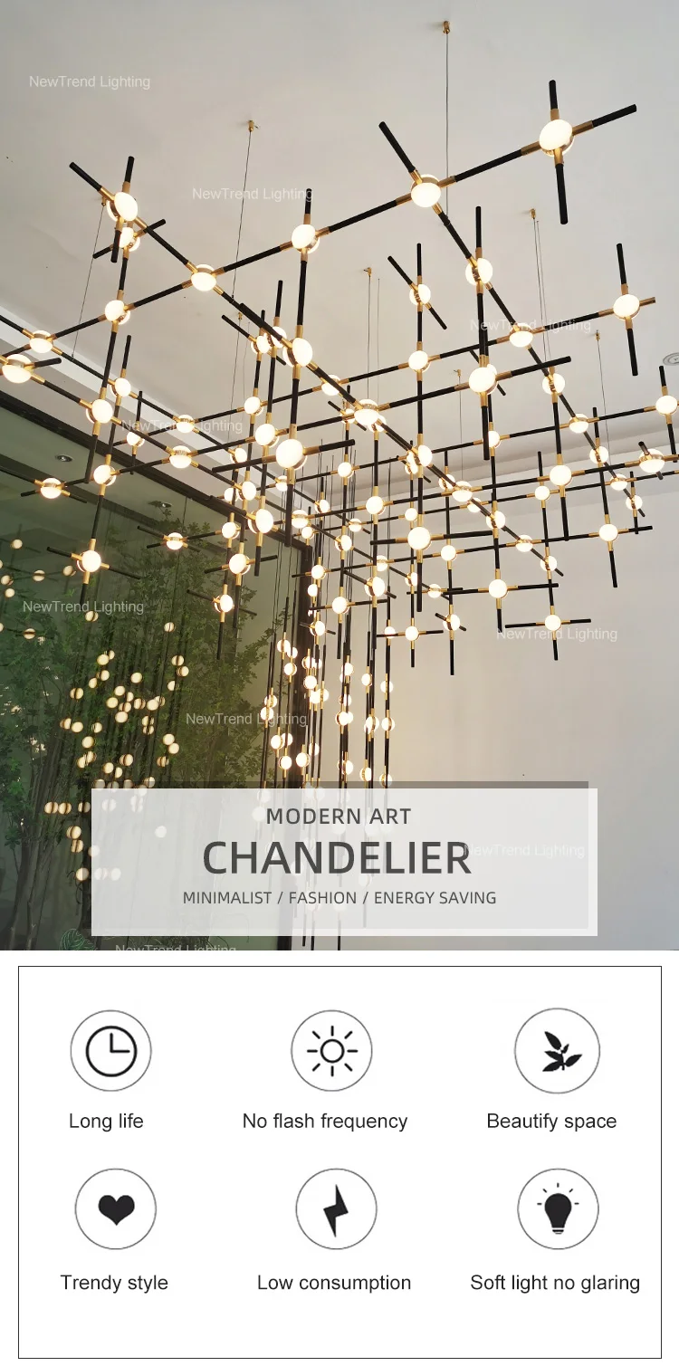CPL-225Contemporary Indoor Decoration Show Room Villa Staircase Mall Acrylic Chandelier Light supplier