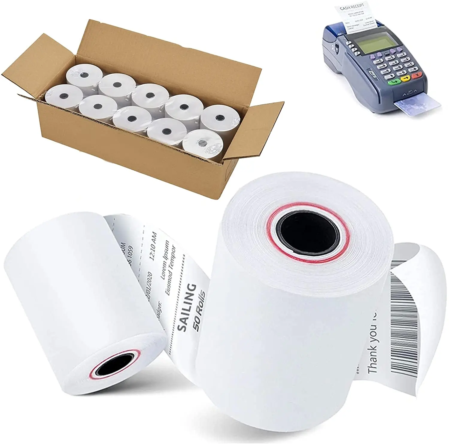 Thermal Rolls 57mm X 40m White High Qualty Till Machine Credit Card 
