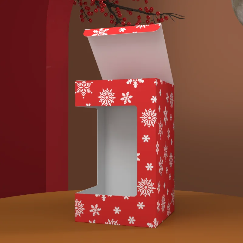 product customized christmas cake boxes festive square with clear window choose size quantity-3