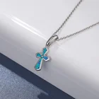 Jewelry Sterling Silver Jewelry Gift For Women Fashion 925 Sterling Silver Synthetic Opal Pendant Necklace