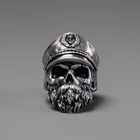 Ring Rings Vulcan Ready To Ship Old Captain's Skull Ring Silver Rings Hand Carved Men's Ring