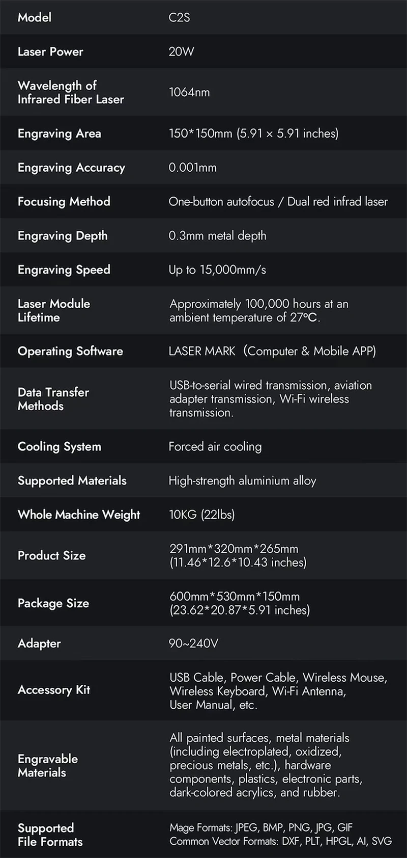 C2 Desktop Fiber Laser Marking Machine Easy-to-Operate Screen Printing for Small Business for Acrylic Glass Rubber Wood Diode