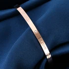 Jewelry Hot Selling Christmas Gift Jewelry Letter Cuff Banglet Engraved Custom Etching Letter Bracelets