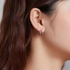 Silver Earrings Silverearrings S925 Earring S925 Silver Fashion Simple Buckle Double C Zircon Earrings