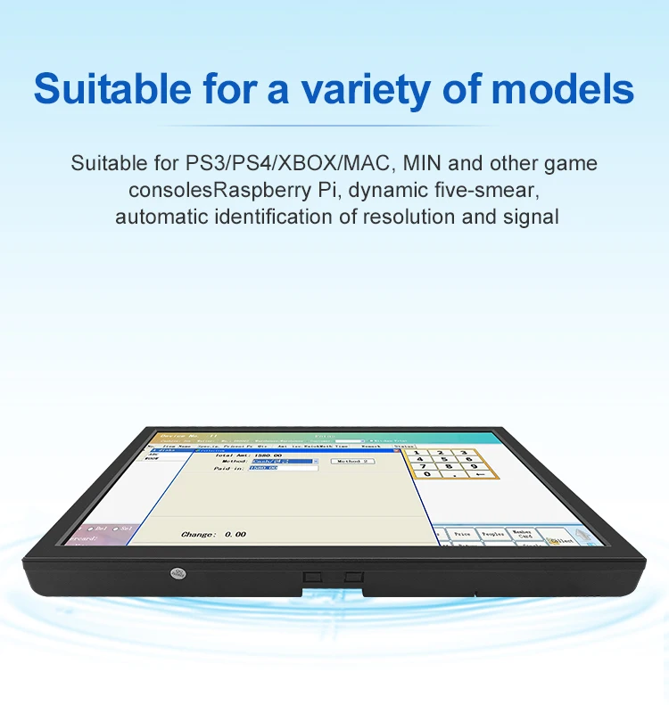 19.2 Inch Industrial Monitor HD VGA AV BNC USB Wide Screen VESA Wall Mounted Plastic Industrial LCD Display