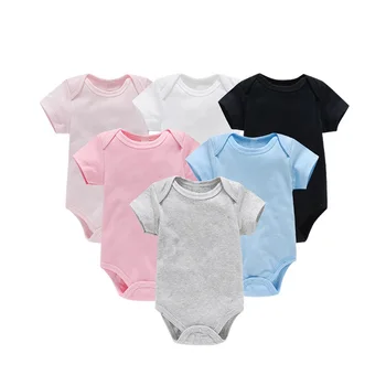 Free Sample Wholesale infant bodysuit blank baby rompers low price short sleeve 100% cotton plain white baby onesie