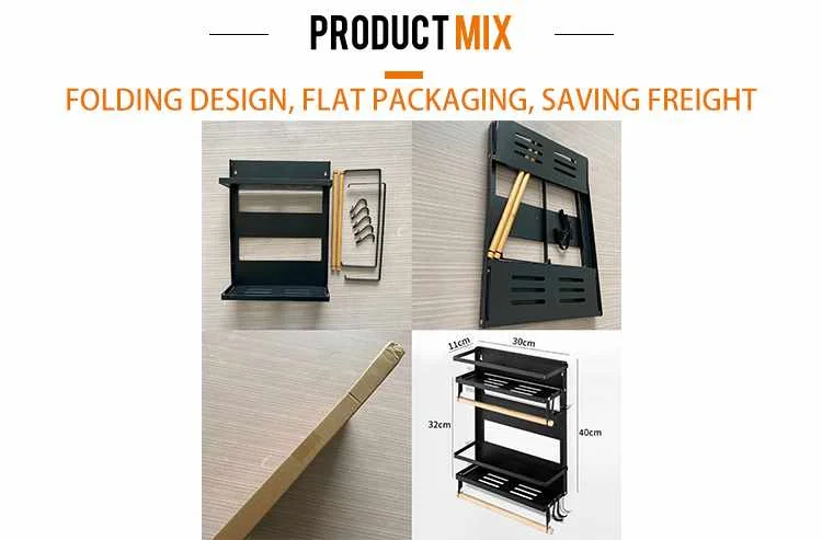 Stainless Steel Kitchen Shelf/No Hole Installation Metal Shelf Kitchen/Magnetic Suction Kitchen Shelves