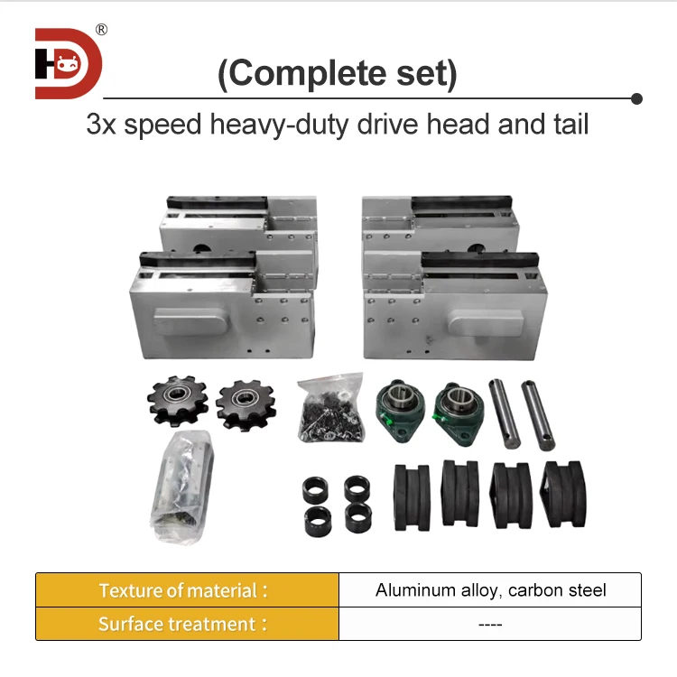 00118 Aluminum Profile 3x Speed Drive Head and Tail 38.1 Pitch Speed Chain Tensioning Seat BS30C212A Customizable details