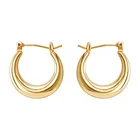 Gold Earrings Earrings 2021 Minimalist Open Design Of 14k Gold Hoop Earrings Factory Custom