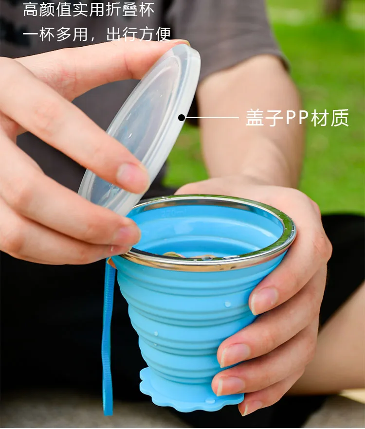OEM & ODM Collapsible Cup Custom Food Grade Silicone Collapsible Cup Wholesale Travel Folding Water Cup