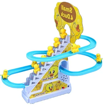 Hot Sell Duck Competition Set Stair Climbing Track Slot Toy With Music Kids Toys Car Track