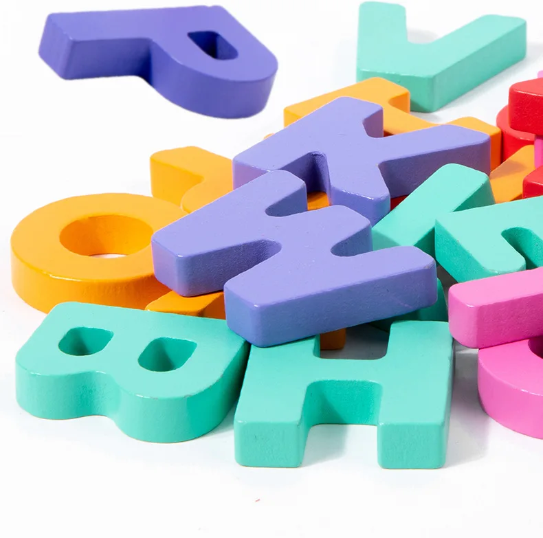 ABC 26 pièces lettres en bois et animaux correspondant blocs de Puzzle éducation précoce enfants jouets pour 2 à 4 ans usine