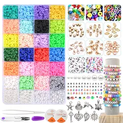 7000pcs Polymer Clay Beads White Round Pearl Beads Diy Art And Craft Spacer Beads