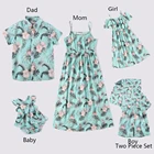 Family Summer Floral Printed Cotton Breathable Family Outfits Dad Baby Boy Mommy And Me Clothes