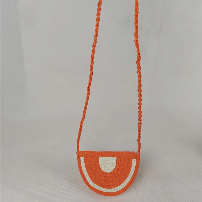 Eco-friendly paper straw cute design child  handbag kid handbag