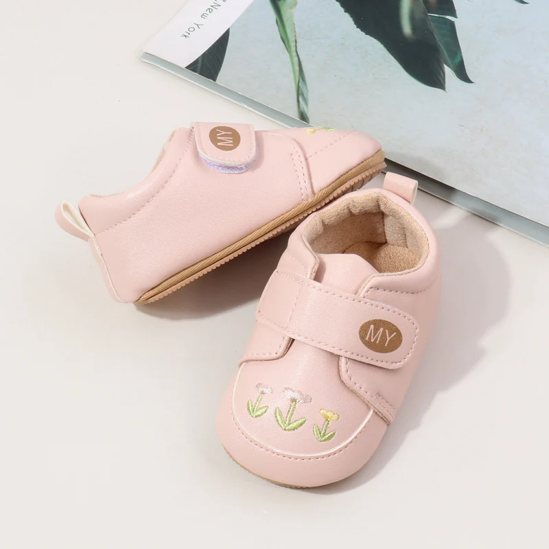 Wholesale Hook&loop Design Baby Toddler Walking Shoes Ant-slip TPR Outsole Baby Walking Shoees manufacture