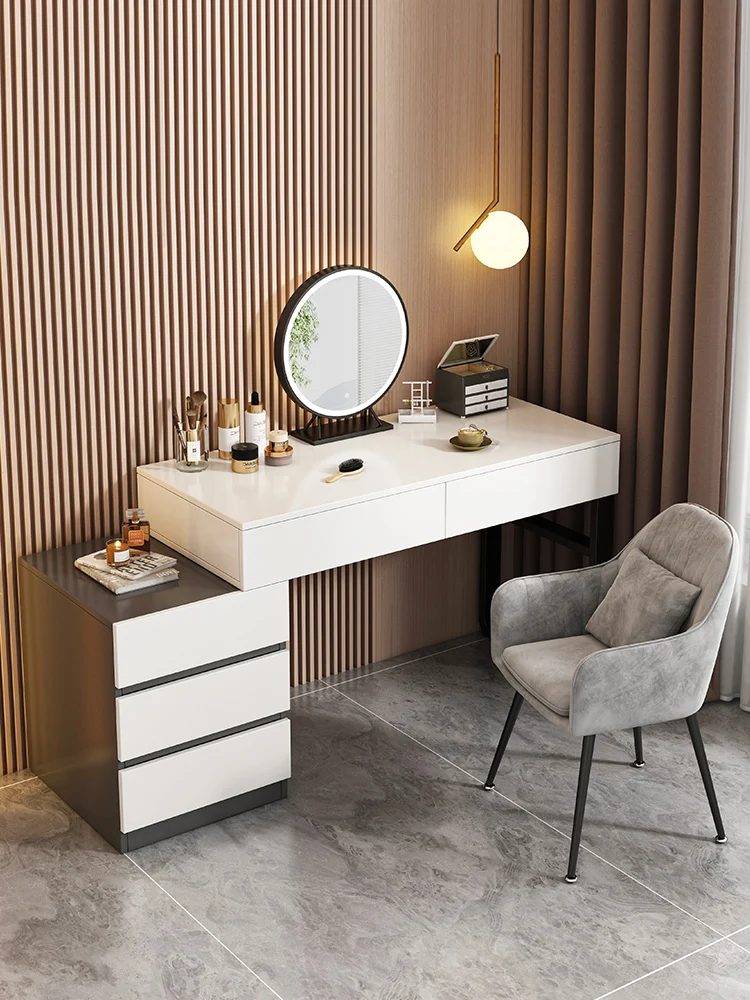 2024 New Design Modern Lightweight Wooden Black White Dressing Makeup Vanity Table with Mirror Bedroom