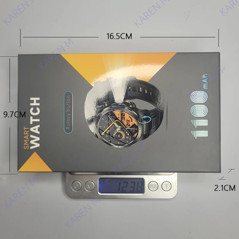product kt91 smart watch 143inch amoled screen led flashlight 1100mah large battery health monitor 3atm waterproof sports watches-9