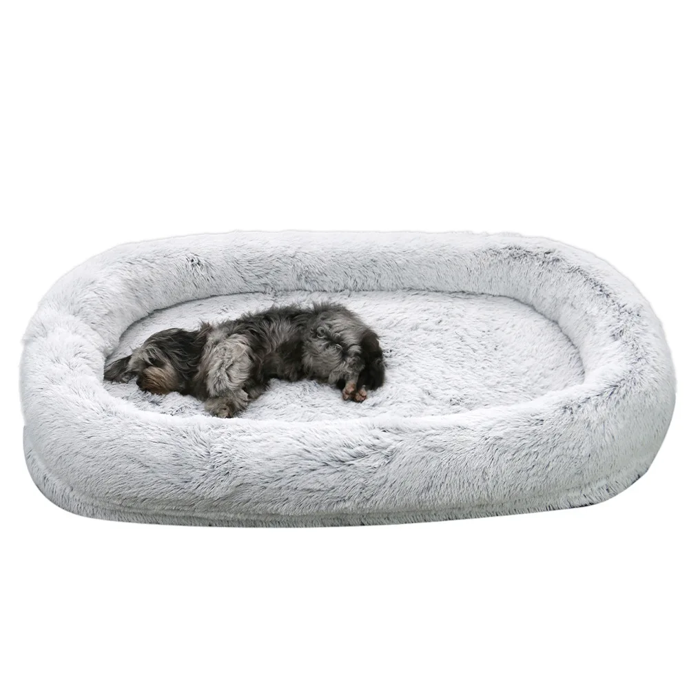 Giant Round Plush Dog Bed For Human Dog Bed Round Long Plush Bed Dog