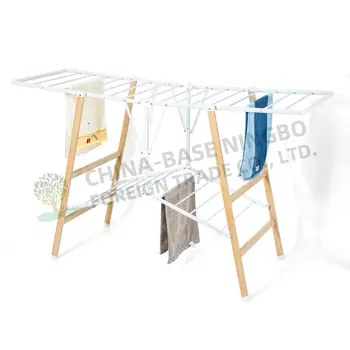 Extendable Custom Wood Hangers Clothes Drying Wing Rack Butterfly Style Clothes Hanger Fast Clothes Drying Rack
