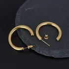 Hoop Hoop Women Stainless Steel 18K Thick Gold Minimalist Round Chunky Hoop Earrings