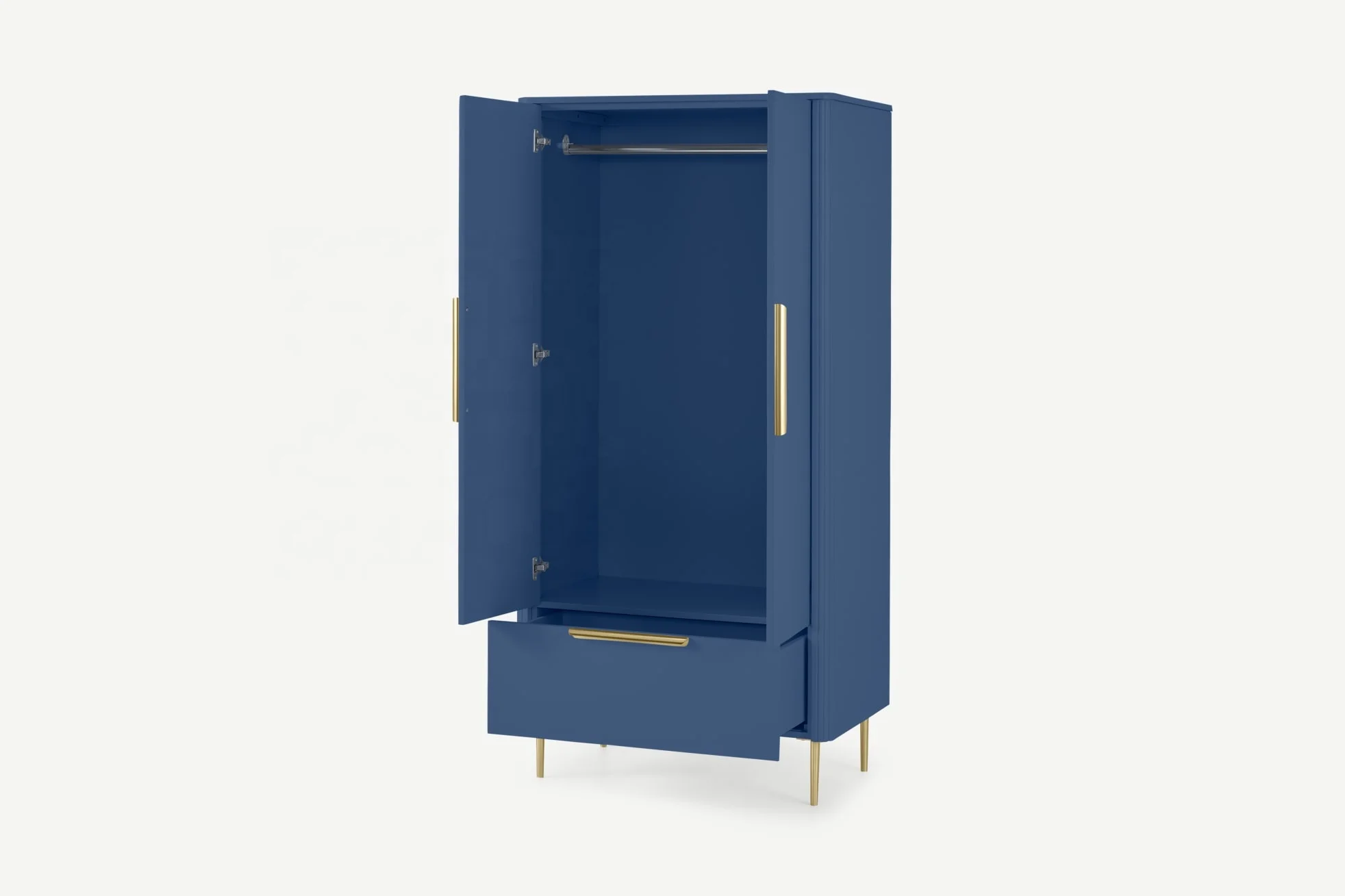 Modern Blue and White Bright simple style  wardrobe closet with multiple storage function