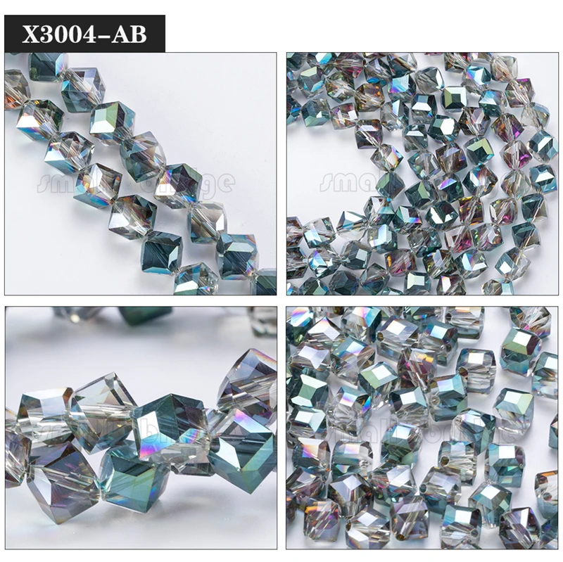 product 10mm austria diagonal hole cube square beads for bracelet making women diy accessories blue glass crystal beads wholesale-38