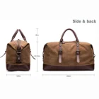 Canvas Bag Leather Custom Logo Large Canvas Weekender Duffel Bag Travel Vintage Leather Bag For Men