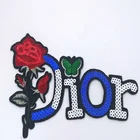 Iron Applique Custom Large Flower Iron On Embroidery Applique Sequin Patches For Clothing