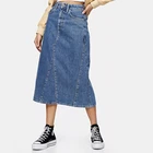 Blue Long Skirts Wholesale High Quality Summer Ladies Plus Size Midi Blue Jean Denim Long Skirts For Women