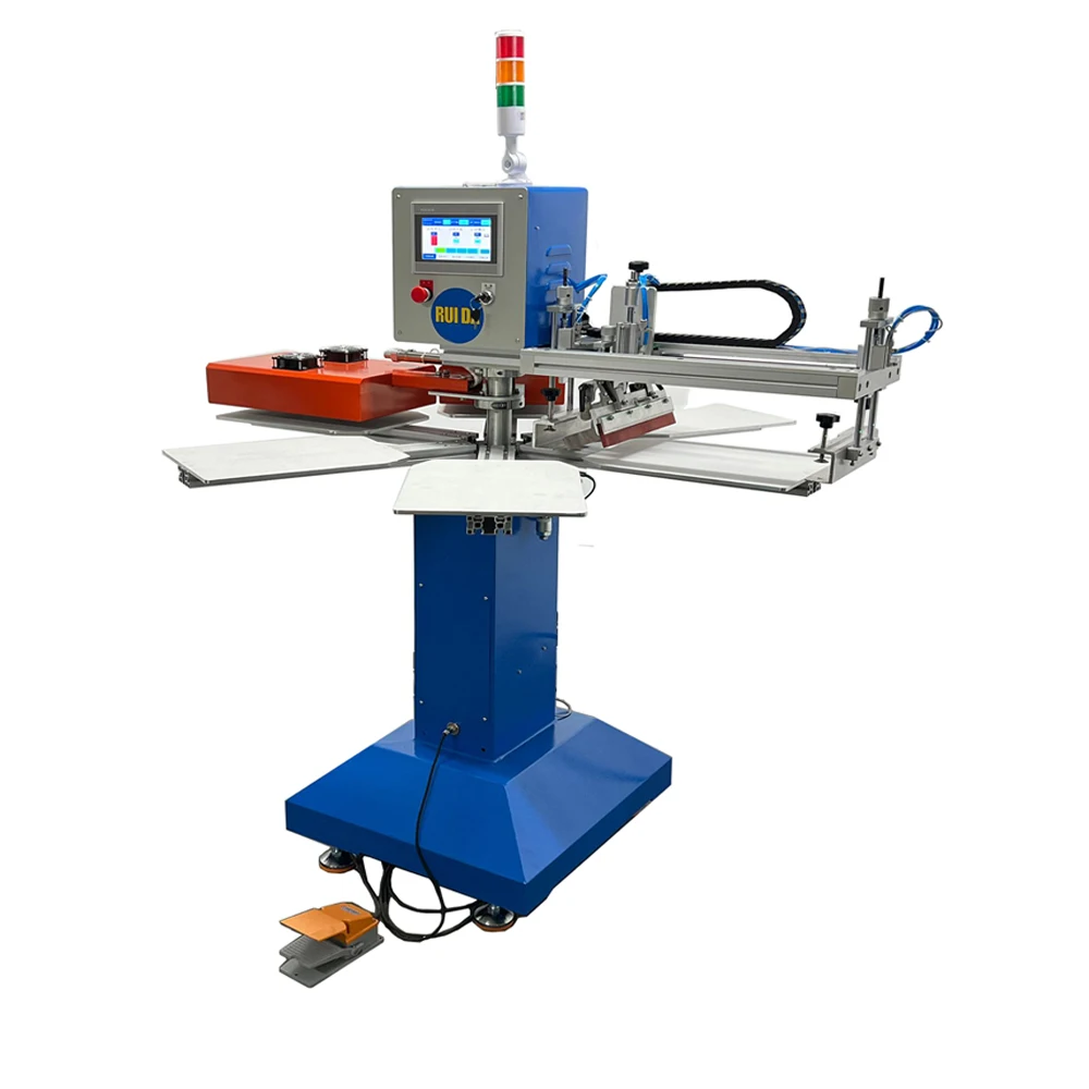 product 1 color automatic carousel silk screen printing machine for t shirts cloths textil garment-2