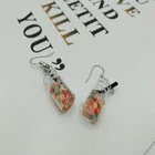 Earings Fashion Candy Color Lovely Fruit Milk Tea Drink Yellow Lemon Cup Funny Earings